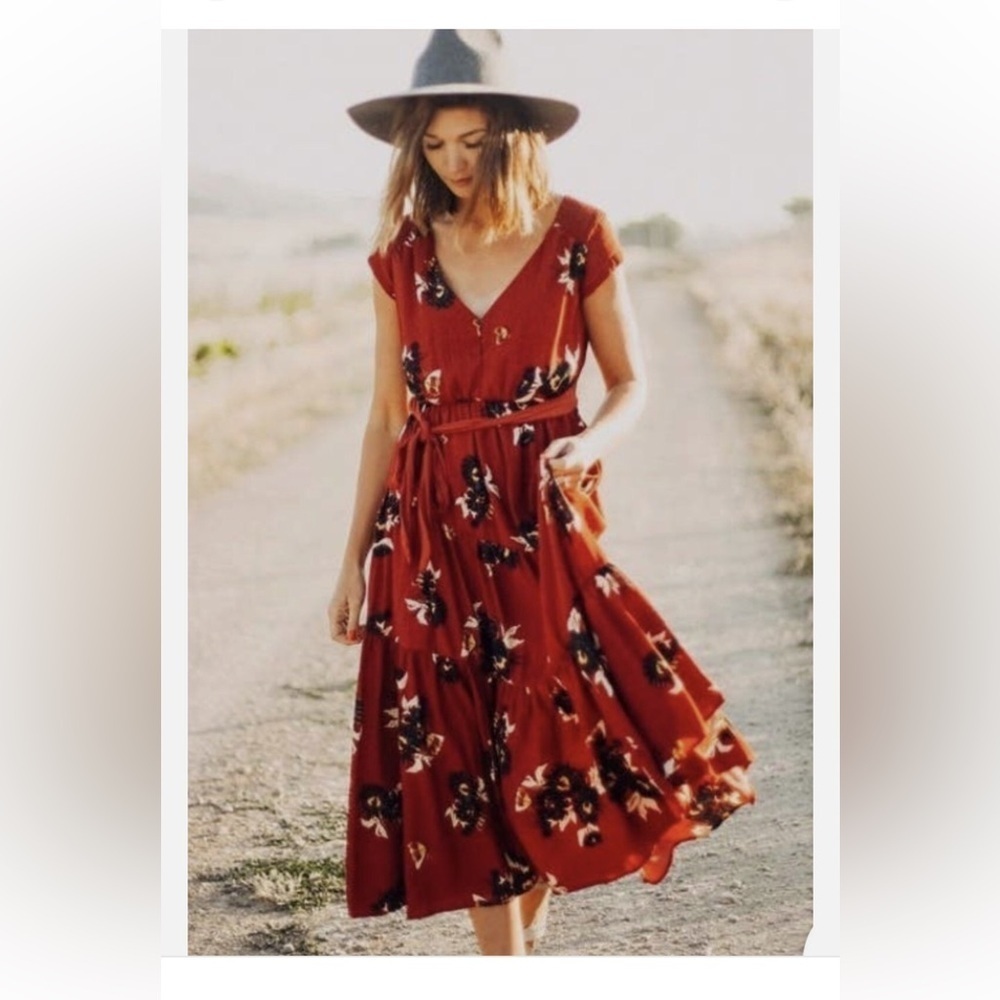 Free people all I got floral tiered maxi dress size 4